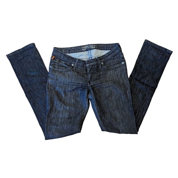 Robin's Jean Women's Black Belt Looped Straight Leg Denim Jeans Size 30 - Picture 1 of 3